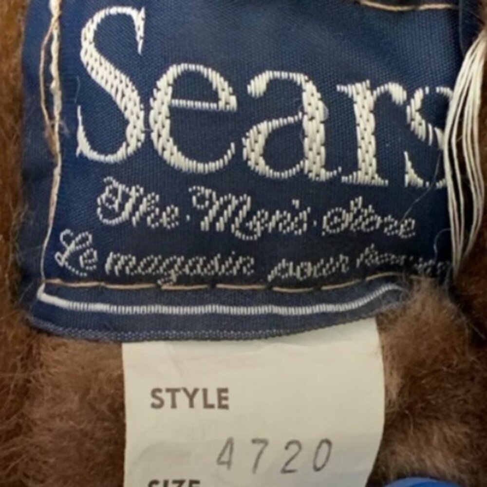 Vintage 70s 80s Sears Sheepskin Shearling Fur Rancher Coat - Picture 9 of 10